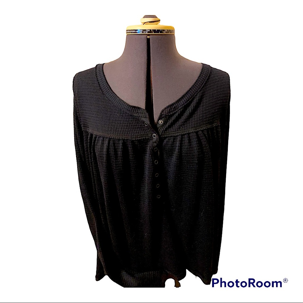 NWT SZ S We the Free baby thermal gathered yoke  Henley top